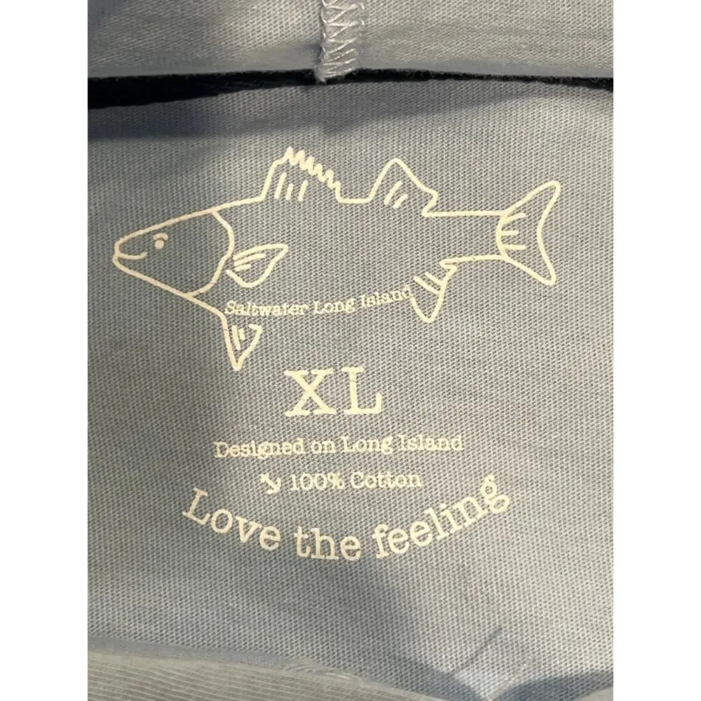 NWT Saltwater Clothing Co Men’s‎ Montauk Crab Pullover Hoodie Tee Size XL Blue